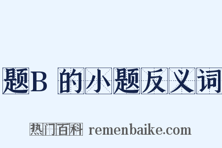 题B的小题反义词是什么意思的图片